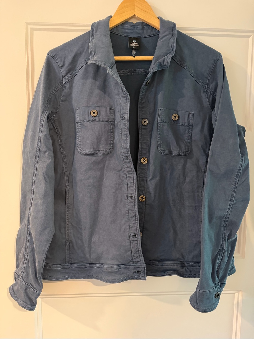 Casual Blue Women’s Button-Up Jacket